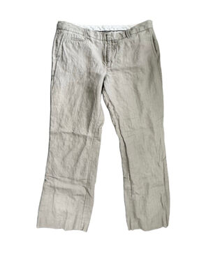 Gap Hip Slung Fit Linen Cotton Blend Pants Beige Taupe Size 14 Regular